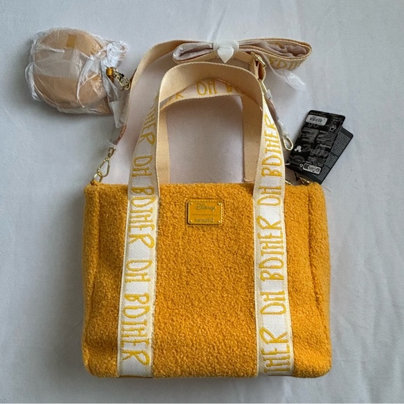 Loungefly Disney Winnie the Pooh Sherpa Zip Tote Bag With Coin Purse NWT - Picture 2 of 16